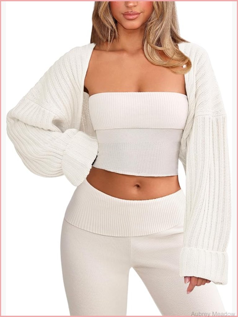 Chunky Knit Bolero Shrug Cardigan Sweater For Women Open Front Long Sleeve